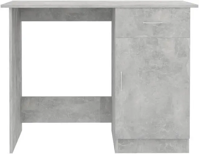 Alt view image 7 of 12 - vidaXL Desk Storage Concrete Gray Engineered Wood Writing Table Furniture