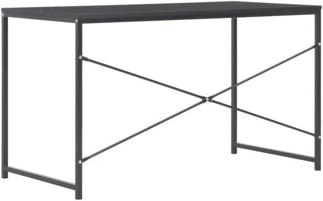 Alt view image 4 of 18 - vidaXL Computer Desk Home Office Table Desk with Metal Frame Black and Oak