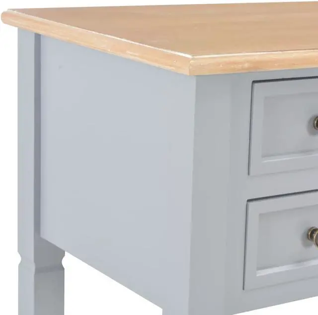Alt view image 19 of 20 - vidaXL Writing Desk Computer Desk Laptop Table Home Workstation Gray Wood