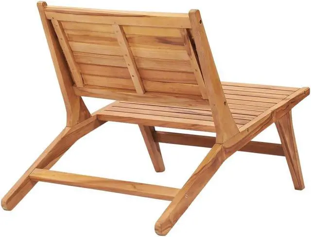 Alt view image 7 of 13 - vidaXL Patio Chair Patio Chaise Lounge Chair with Footrest Solid Wood Teak