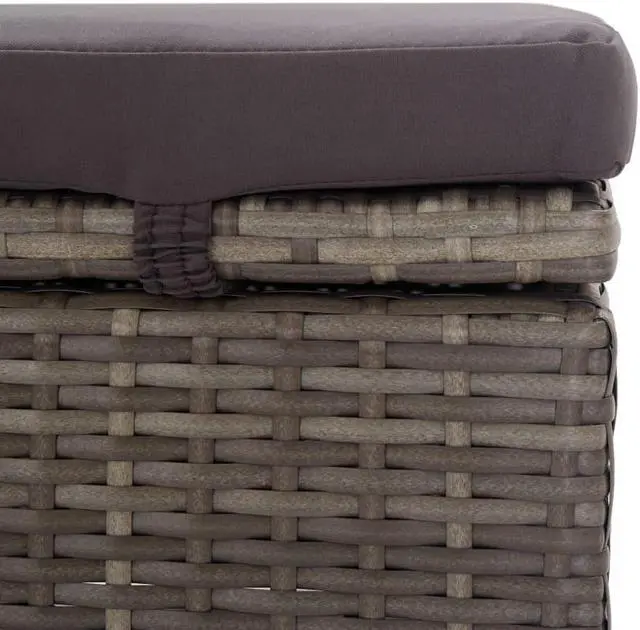 Alt view image 7 of 11 - vidaXL Patio Lounge Chair Sunlounger with Canopy and Cushion Poly Rattan Gray