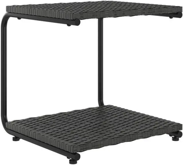 Alt view image 7 of 7 - vidaXL Daybed 2-Person Patio Garden Sun Bed with Cushions Poly Rattan Black