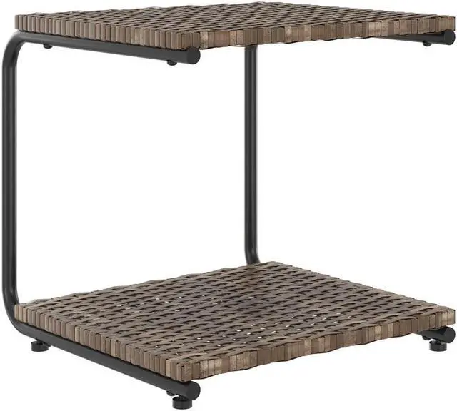Alt view image 7 of 7 - vidaXL Daybed 2-Person Patio Garden Sun Bed with Cushions Poly Rattan Brown