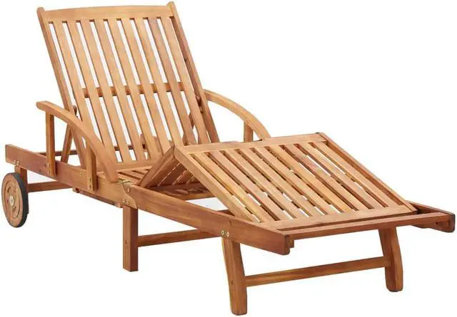Alt view image 7 of 11 - vidaXL Patio Lounge Chair Outdoor Chaise Lounge with Cushion Solid Acacia Wood