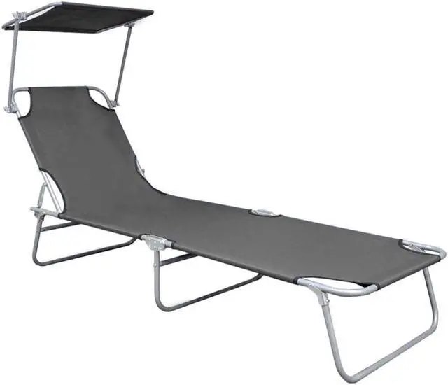 Alt view image 2 of 11 - vidaXL Sunlounger Gray