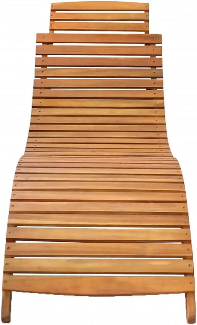 Alt view image 2 of 14 - vidaXL Patio Lounge Chair Outdoor Sunbed Folding Sunlounger Solid Acacia Wood