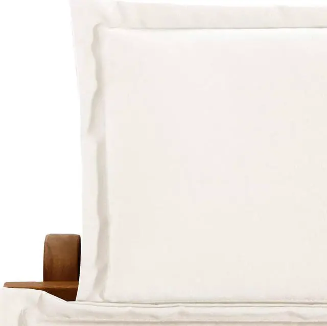 Alt view image 5 of 14 - vidaXL Solid Acacia Wood Sun Lounger with Cushion Cream Garden Sofa Chair Seat