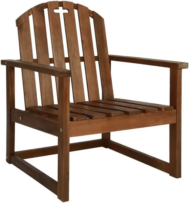 Alt view image 2 of 12 - vidaXL Patio Chairs 2 Pcs Patio Dining Chair with Armrest Solid Wood Acacia