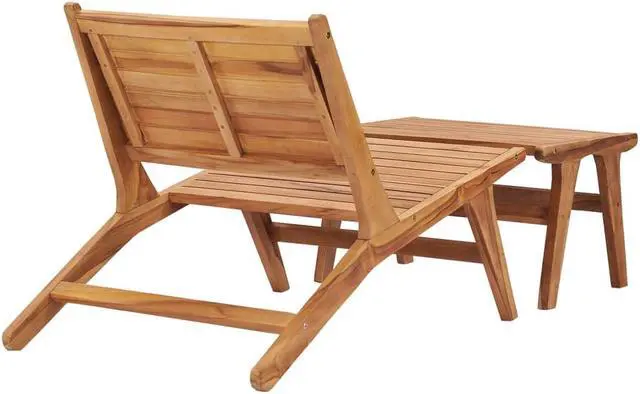Alt view image 3 of 13 - vidaXL Patio Chair Patio Chaise Lounge Chair with Footrest Solid Wood Teak
