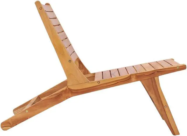 Alt view image 6 of 13 - vidaXL Patio Chair Patio Chaise Lounge Chair with Footrest Solid Wood Teak