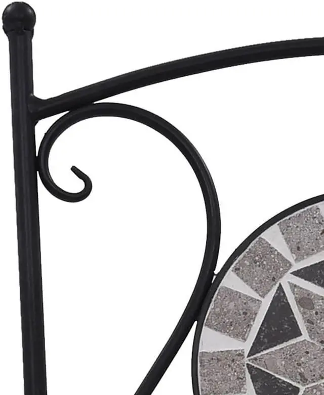 Alt view image 7 of 11 - vidaXL Folding Bistro Chairs 2 Pcs Folding Mosaic Bistro Outdoor Chair Gray