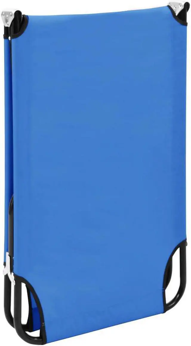 Alt view image 6 of 12 - vidaXL Patio Lounge Chair Folding Sunlounger Sunbed for Poolside Blue Steel