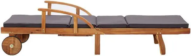 Alt view image 4 of 11 - vidaXL Patio Lounge Chair Outdoor Chaise Lounge with Cushion Solid Acacia Wood