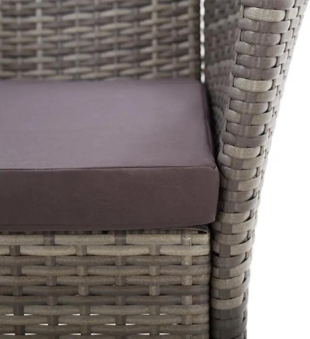 Alt view image 6 of 11 - vidaXL Patio Chairs 2 Pcs Patio Dining Chair with Cushions Poly Rattan Gray