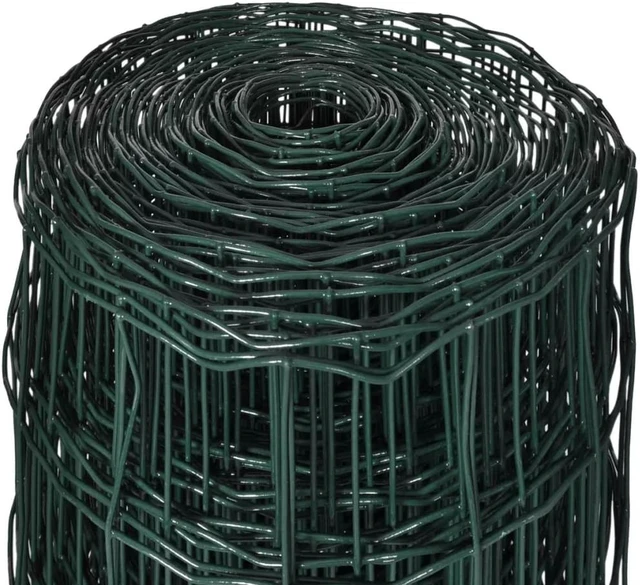 Alt view image 4 of 8 - vidaXL Euro Fence Steel 82ft x 3.9ft Green Garden Privacy Border Enclosure