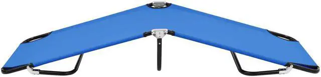 Alt view image 3 of 12 - vidaXL Patio Lounge Chair Folding Sunlounger Sunbed for Poolside Blue Steel