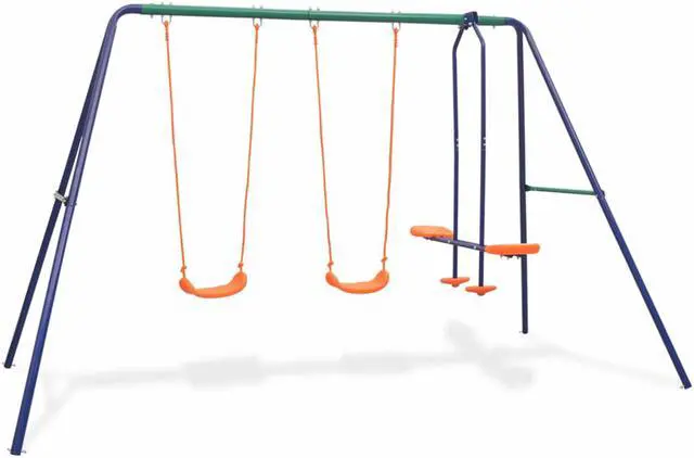 Main image of vidaXL Swing Set Swing Chairs with 4 Seats for Outdoor Patio Backyard Garden