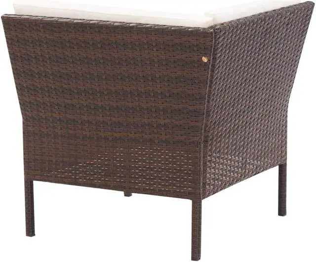 Alt view image 7 of 11 - vidaXL 6 Piece Garden Lounge Set with Cushions Poly Rattan Brown