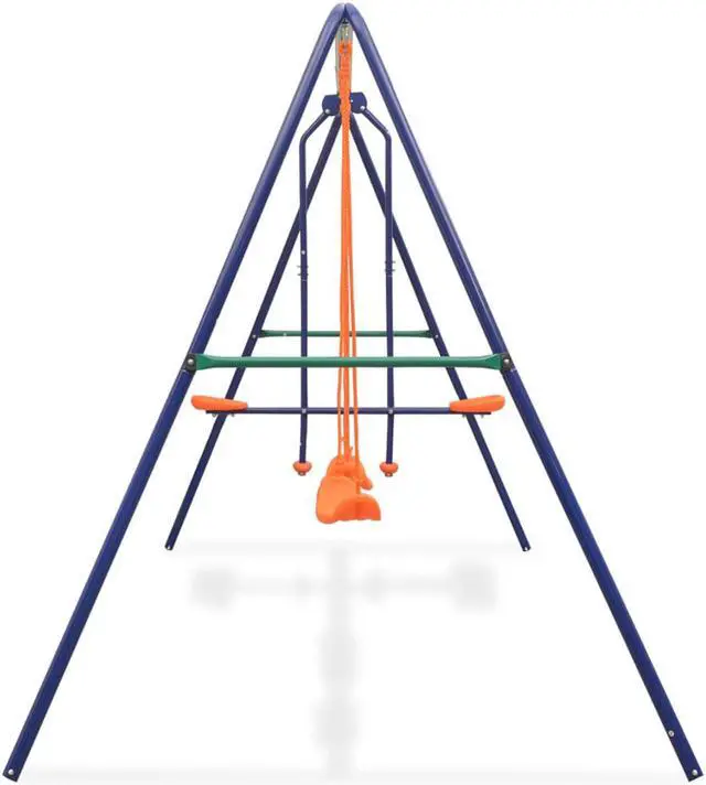 Alt view image 3 of 13 - vidaXL Swing Set Swing Chairs with 4 Seats for Outdoor Patio Backyard Garden