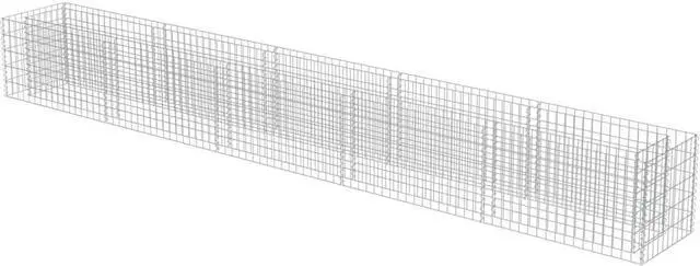 Alt view image 2 of 10 - vidaXL Gabion Raised Bed Galvanized Steel 177.2" Raised Garden Bed Flower Box