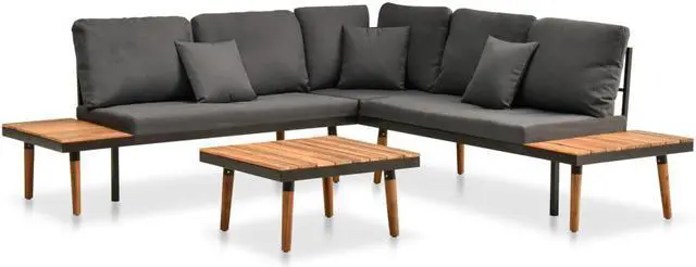 Main image of vidaXL Patio Lounge Set Outdoor Sectional Sofa Set 8 Piece Poly Rattan Gray