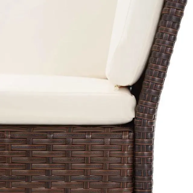 Alt view image 10 of 11 - vidaXL 6 Piece Garden Lounge Set with Cushions Poly Rattan Brown