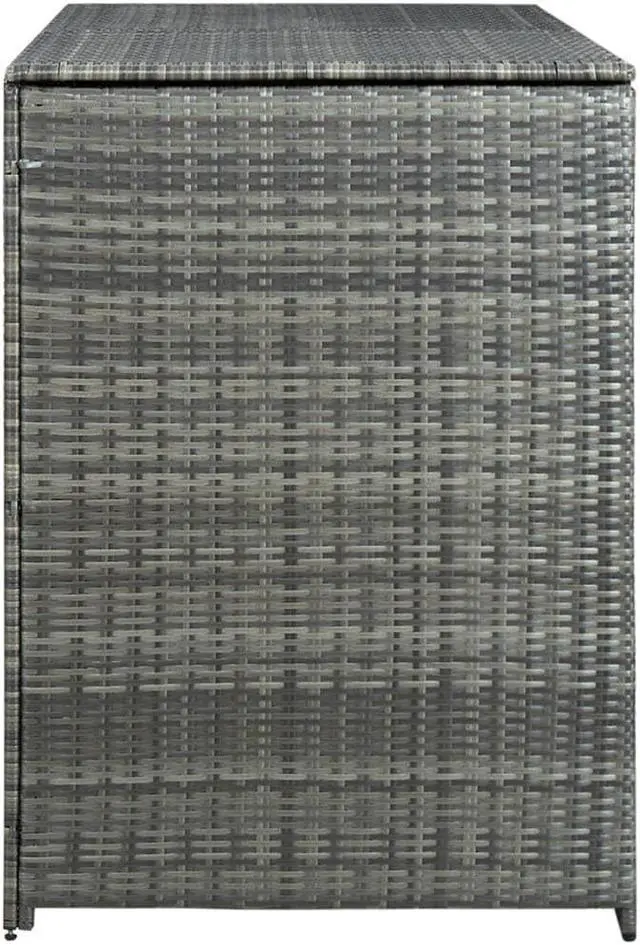 Alt view image 4 of 12 - vidaXL Garbage Can Shed Trash Bin Shed Wheelie Storage Anthracite Poly Rattan
