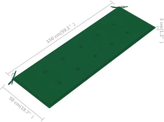 Alt view image 10 of 12 - vidaXL Bench Cushion Water Repellent Garden Seat Cushion Green Oxford Fabric