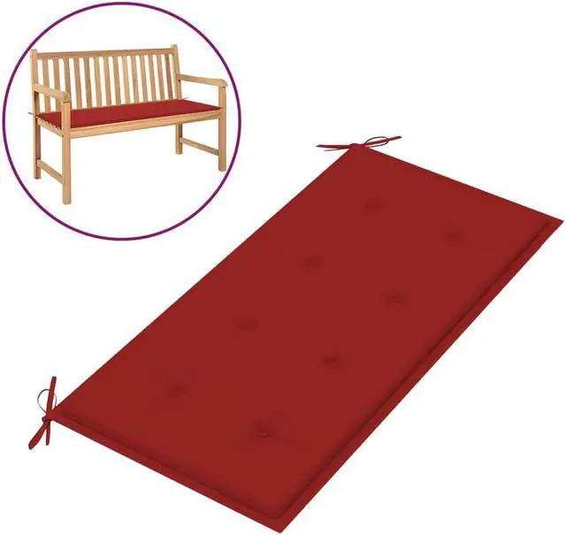 Main image of vidaXL Bench Cushion Water Repellent Garden Seat Cushion Red Oxford Fabric