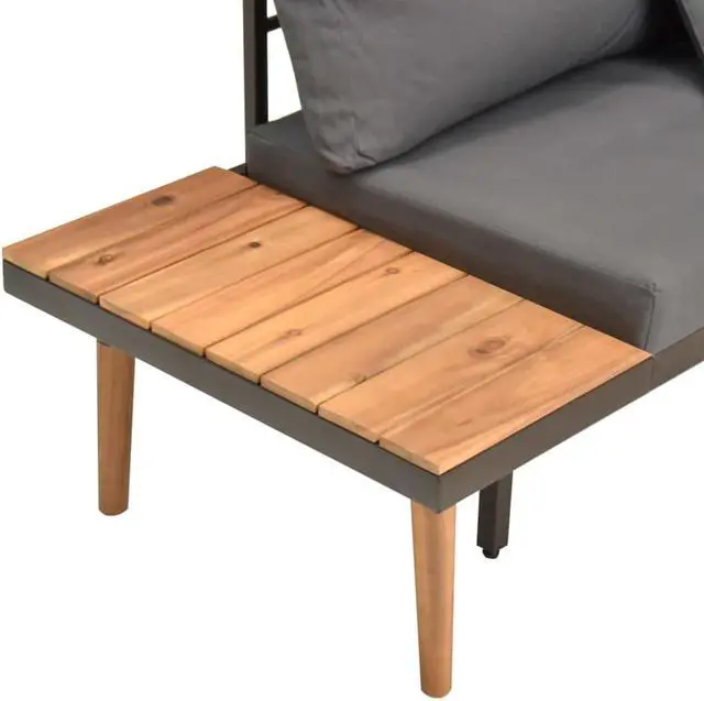 Alt view image 5 of 7 - vidaXL Patio Lounge Set Outdoor Sectional Sofa Set 8 Piece Poly Rattan Gray