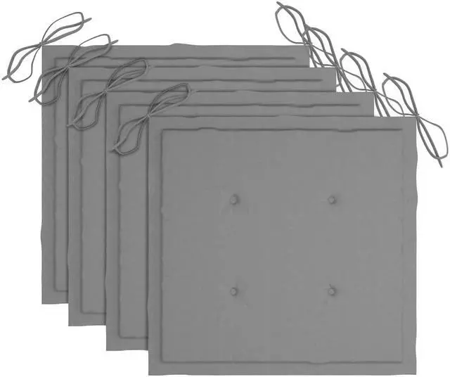 Alt view image 2 of 14 - vidaXL Garden Chair Cushions 4 pcs Grey 40x40x4 cm Oxford Fabric