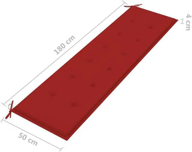 Alt view image 5 of 12 - vidaXL Bench Cushion Water Repellent Garden Seat Cushion Red Oxford Fabric
