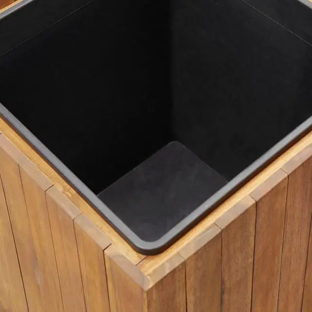 Alt view image 5 of 11 - vidaXL Solid Acacia Wood Garden Raised Bed Pot 9.6"x9.6"x9.8" Planter Box