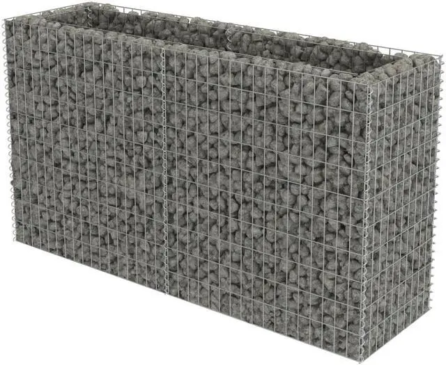 Alt view image 4 of 10 - vidaXL Gabion Raised Bed Galvanized Steel 70.9" Raised Garden Bed Flower Box
