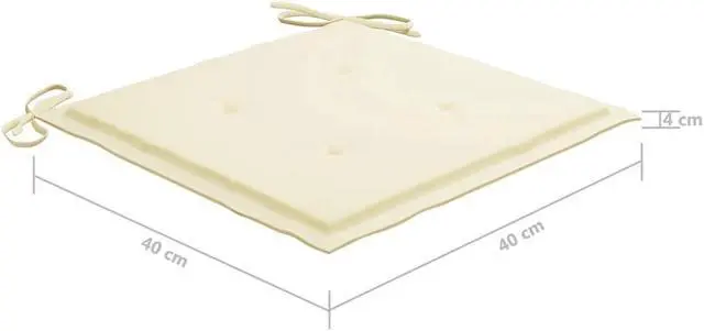 Alt view image 4 of 17 - vidaXL Garden Chair Cushions 4 pcs Cream 40x40x4 cm Oxford Fabric