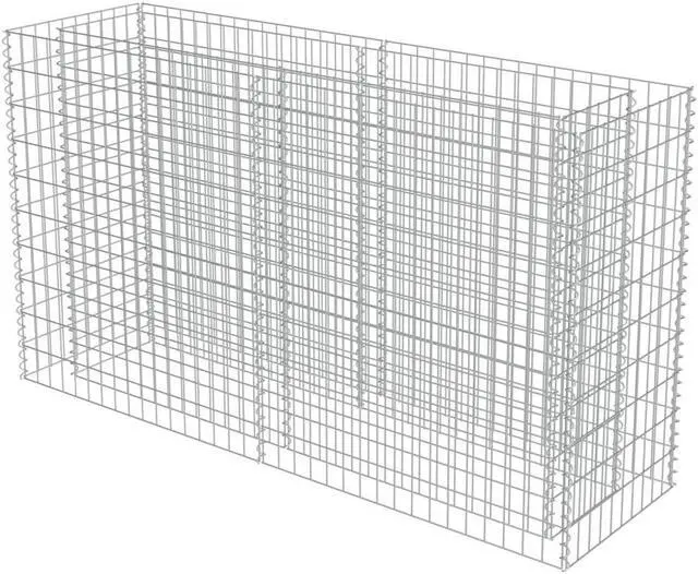 Alt view image 2 of 10 - vidaXL Gabion Raised Bed Galvanized Steel 70.9" Raised Garden Bed Flower Box