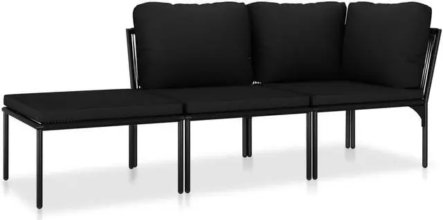 Alt view image 2 of 7 - vidaXL Garden Lounge Set Patio Sectional Sofa Couch 6 Piece Poly Rattan Brown