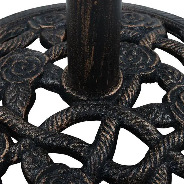 Alt view image 6 of 10 - vidaXL Umbrella Base Patio Umbrella Stand Black and Bronze 19.8 lb Cast Iron