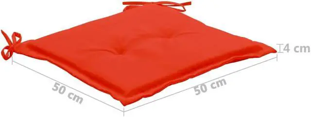 Alt view image 7 of 14 - vidaXL Garden Chair Cushions 2 pcs Red 50x50x4 cm Oxford Fabric