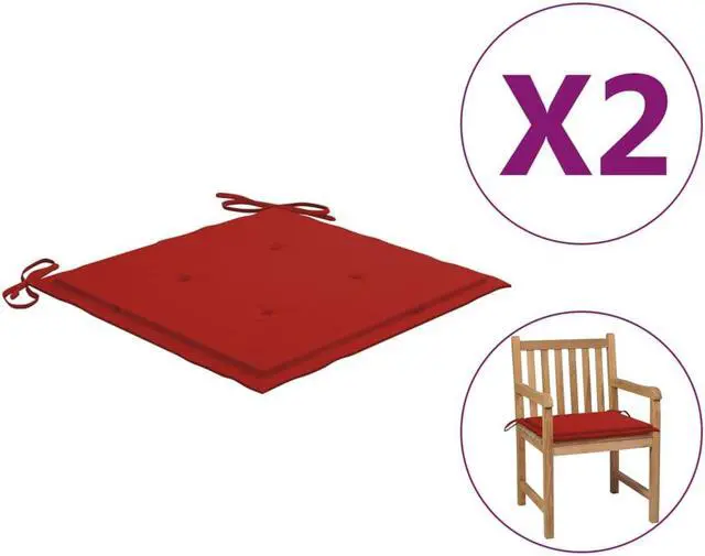 Main image of vidaXL Garden Chair Cushions 2 pcs Red 50x50x4 cm Oxford Fabric