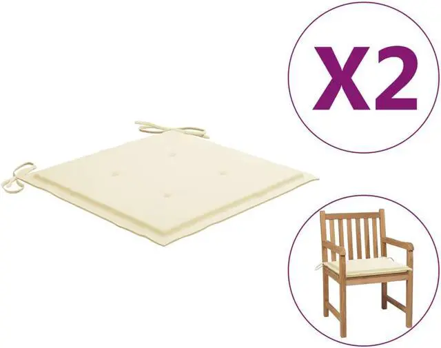 Main image of vidaXL Chair Cushion 2 Pcs Outdoor Patio Seat Cushion Cream Oxford Fabric