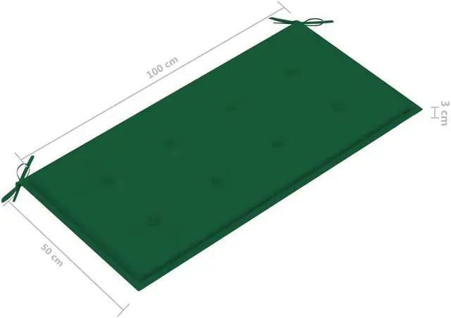 Alt view image 5 of 12 - vidaXL Bench Cushion Water Repellent Garden Seat Cushion Green Oxford Fabric