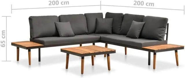 Alt view image 7 of 7 - vidaXL Patio Lounge Set Outdoor Sectional Sofa Set 8 Piece Poly Rattan Gray