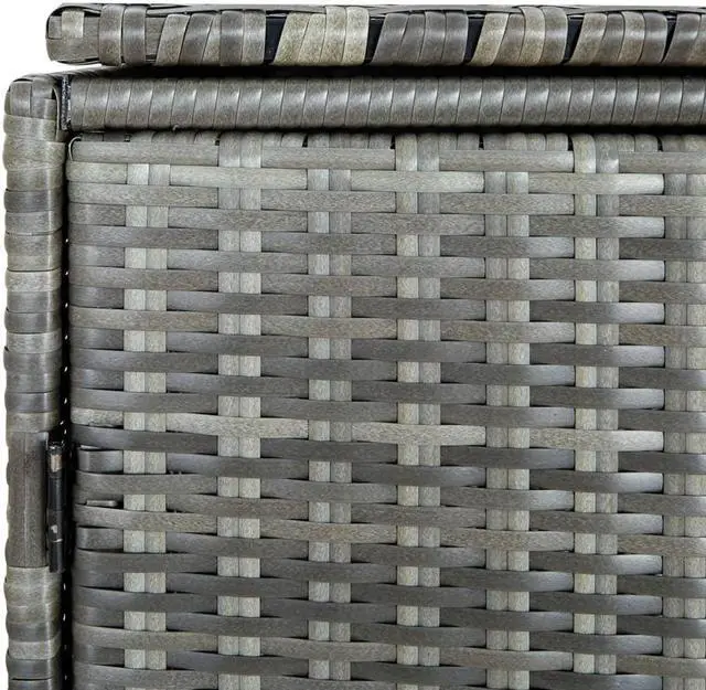 Alt view image 6 of 12 - vidaXL Garbage Can Shed Trash Bin Shed Wheelie Storage Anthracite Poly Rattan