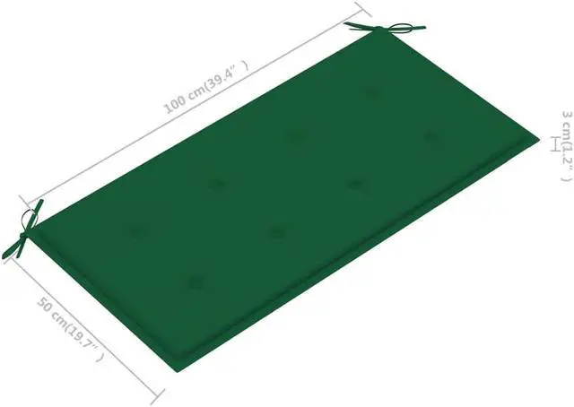 Alt view image 10 of 12 - vidaXL Bench Cushion Water Repellent Garden Seat Cushion Green Oxford Fabric