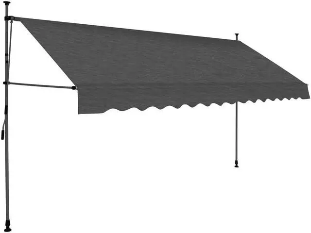 Alt view image 2 of 7 - vidaXL Awning Retractable Awning Outdoor Covering Sun Patio Shade Anthracite