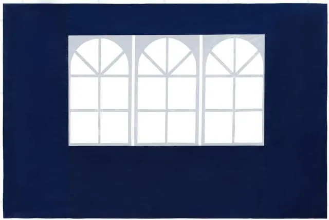 Alt view image 3 of 8 - vidaXL Party Tent Sidewall 2 Pcs Patio Canopy Sidewall with Windows PE Blue