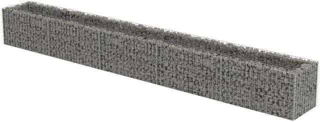 Alt view image 4 of 10 - vidaXL Gabion Raised Bed Galvanized Steel 177.2" Raised Garden Bed Flower Box