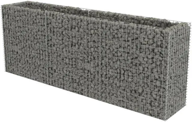 Alt view image 8 of 11 - vidaXL Gabion Raised Bed Galvanised Steel 106.3"x19.7"x39.4"