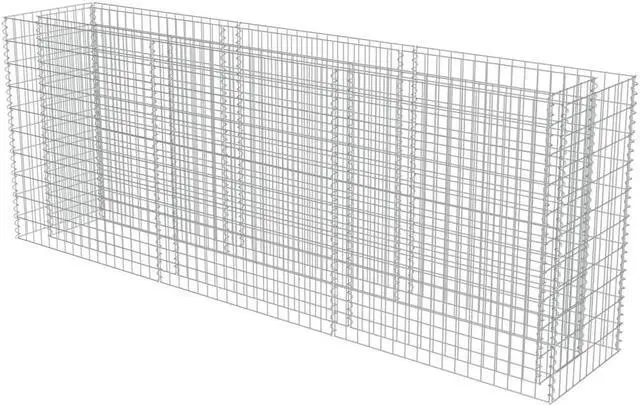 Alt view image 6 of 11 - vidaXL Gabion Raised Bed Galvanised Steel 106.3"x19.7"x39.4"